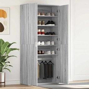 vidaXL Ντουλάπα Παπουτσιών Γκρι Σονομα 80x39x180 εκ. Επεξεργασμένο Ξύλο