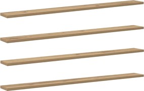 vidaXL Ράφι Βιβλίων 4 pcs Καφέ 100 x 10 x 1,5 cm Επεξεργασμένο ξύλο