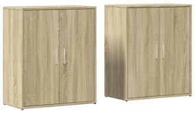 vidaXL Βοηθητικά Ντουλάπια 2 τεμ. Sonoma Δρυς 60x31x70 εκ. Επεξ. Ξύλο