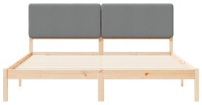 vidaXL Σκελετός Κρεβατιού με Επενδεδυμένο Κεφαλάρι Ανοιχτό γκρι