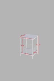 Βοηθητικό Τραπεζάκι Λευκό / Μαύρο MECRO 45x38x58