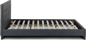 Κρεβάτι Sissy Megapap από τεχνόδερμα χρώμα μαύρο 160x200εκ.