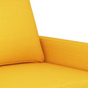 vidaXL Καναπές Διθέσιος Ανοιχτό Κίτρινο 140 εκ. Υφασμάτινος