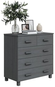 vidaXL Συρταριέρα HAMAR Σκ. Γκρι 79 x 40 x 80εκ. από Μασίφ Ξύλο Πεύκου