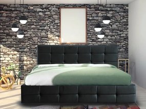 Κρεβάτι Mesa 326, Διπλό, Μαύρο, 160x200, Οικολογικό δέρμα, Τάβλες για Κρεβάτι, 168x215x107cm, 59 kg | Epipla1.gr