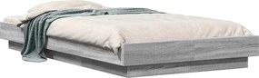 vidaXL Κρεβάτι δαπέδου Γκρι Sonoma 80 x 210 cm Επεξεργασμένο Ξύλο