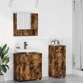 vidaXL Σετ Επίπλων Μπάνιου 3 pcs Καπνιστή δρυς 61 x 35 x 64 εκ.
