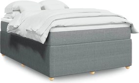 vidaXL Κρεβάτι Boxspring με Στρώμα Αν. Πράσινο 160x200εκ Υφασμάτινο