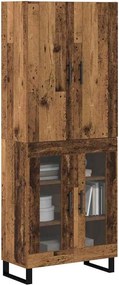vidaXL Highboard 2 pcs Παλιό Ξύλο 69,5 x 34 x 180 εκ.