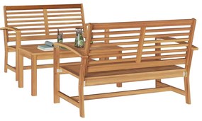 vidaXL Σετ Καναπέ Κήπου 3 pcs Φυσικό Μασίφ ξύλο teak