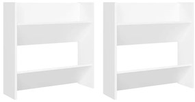 vidaXL Παπουτσοθήκες Τοίχου 2 τεμ. Λευκές 60x18x60 εκ. από Μοριοσανίδα