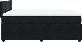 vidaXL Κρεβάτι Boxspring με Στρώμα Μαύρο 140x200 εκ. Βελούδινο