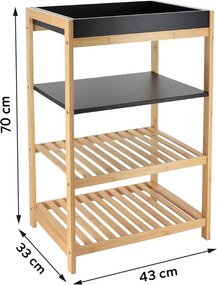 Ραφιέρα Δαπέδου 4 Θέσεων (43x33x70) T-D Black/Bamboo 98226195