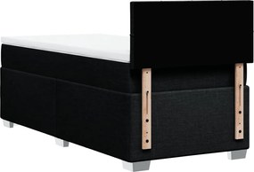vidaXL Κρεβάτι Boxspring με Στρώμα Μαύρο 100 x 200 εκ. Υφασμάτινο