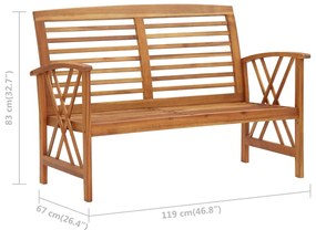 vidaXL Παγκάκι Κήπου 119 εκ. από Μασίφ Ξύλο Ακακίας