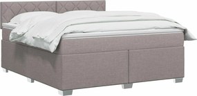 vidaXL Κρεβάτι Box Spring με Στρώμα και LED Taupe 140 x 200 cm Ύφασμα