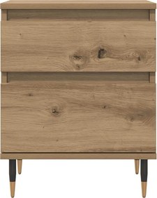 vidaXL Κομοδίνα 2 τεμ. τεχνίτης Δρυς 40 x 35 x 50 εκ. από Επεξεργ Ξύλο