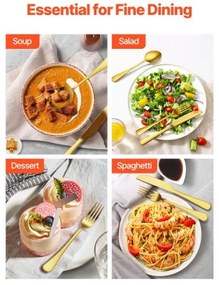 VEVOR 60-Piece Silverware Set Stainless Steel Cutlery Flatware Utensils for 12