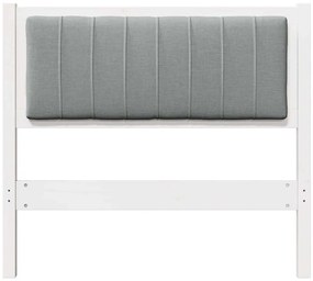 vidaXL Ταπετσαρισμένο κεφαλάρι Λευκό 90 cm Στερεά ξυλεία πεύκου