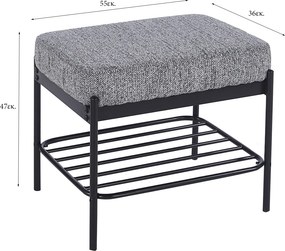 Σκαμπό (55x36x47) Spitishop Andenne Grey/Black