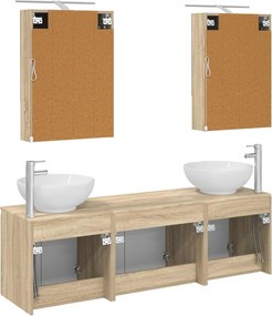 vidaXL Σετ Ντουλαπιών Μπάνιου 5 pcs Sonoma Δρυς Επεξεργασμένο Ξύλο