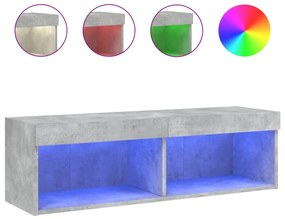 vidaXL Έπιπλο Τηλεόρασης με LED Γκρι Σκυροδέματος 100x30x30 εκ.