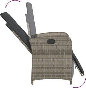 vidaXL Σετ Τραπεζαρίας Κήπου 7 τεμ. Γκρι Συνθ. Ρατάν με Μαξιλάρια