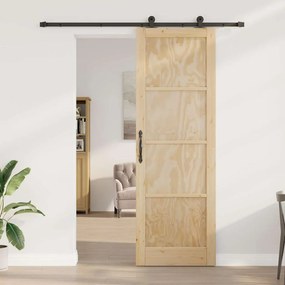 vidaXL Σετ Συρόμενης Πόρτας Φυσικό και μαύρο 78 x 232 cm
