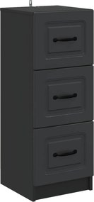 vidaXL Ντουλάπι με Συρτάρια Μαύρο 33 x 34,5 x 87 εκ.