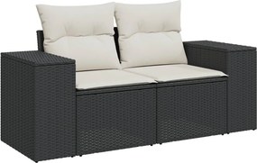 vidaXL Patio Sofa Set 10-θέσια Black and Cream