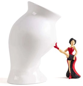 Βάζο Circus Lucy 09927 28x17,5x28,5cm Multi-White Seletti Ρητίνη