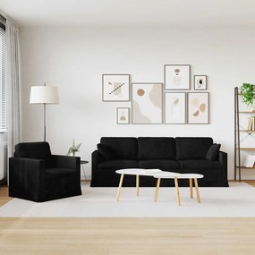 vidaXL Σετ Καναπέ 2 pcs Μαύρο Βελούδο