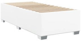 vidaXL Κρεβάτι Boxspring με Στρώμα Λευκό 90x200εκ. από Συνθετικό Δέρμα