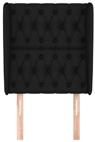 Κεφαλάρι με Πτερύγια Μαύρο 83x23x118/128 εκ. Υφασμάτινο 3118268