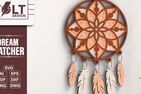Intra απο ξύλο plywood 3mm-4mm πάχος 3d Dream Catchers Layered Cut File Δίασταση 20x30 cm INTRAFABR-101278139