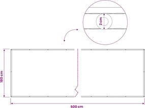 vidaXL Αδιάφανο σκίαστρο μπαλκονιού 180 x 500 cm