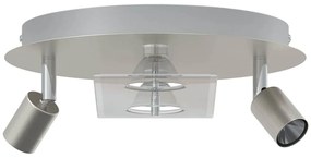 vidaXL Σποτ οροφής Ασημί 29 x 29 x 11 εκ Χάλυβας και γυαλί