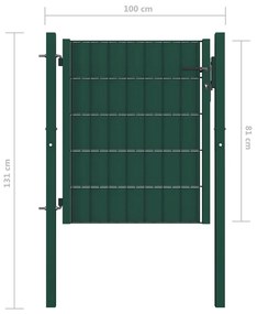 vidaXL Πόρτα Περίφραξης Πράσινη 100 x 81 εκ. από PVC / Ατσάλι