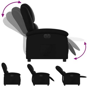 vidaXL Πολυθρόνα Ανακλινόμενη Ηλεκτρική Μαύρη από Συνθετικό Δέρμα