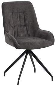 Καρέκλα περιστρεφόμενη Kadeira ύφασμα σκούρο γκρι - μαύρα μεταλλικά πόδια 57,5x51x89 εκ. 57.5x51x89 εκ.