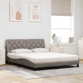 vidaXL Κρεβάτι Taupe 160x200 εκ. Υφασμάτινο