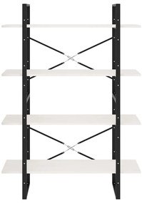 vidaXL Βιβλιοθήκη με 4 Ράφια Λευκή 100x30x140 εκ από Μασίφ Ξύλο Πεύκου