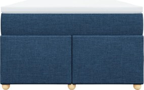 vidaXL Κρεβάτι Boxspring με Στρώμα Μπλε 120x200 εκ. Υφασμάτινο