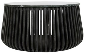 Βοηθητικό Τραπέζι DKD Home Decor Μαύρο Μάρμαρο 90 x 90 x 45 cm Ξύλο από Μάνγκο