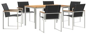 vidaXL Σετ Τραπεζαρίας Κήπου 7 Τεμαχίων από Μασίφ Ξύλο Ακακίας