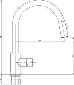 Tema MF 8910 Black Matt – Μπαταρία Κουζίνας με Ντους