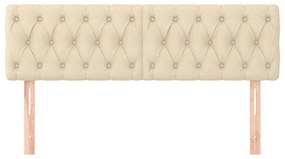 vidaXL Κεφαλάρια Κρεμ 160x7x78/88 εκ. Ύφασμα
