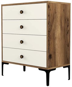 Συρταριέρα Lizbon 845HCT1205 76x40x90,7cm Walnut-Cream