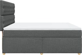 vidaXL Κρεβάτι Boxspring με Στρώμα Σκούρο Γκρι 180x200 εκ Υφασμάτιν