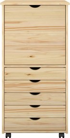 vidaXL Κινητό Ντουλάπι 53 x 39 x 103 cm Στερεό ξύλο πεύκου Καφέ